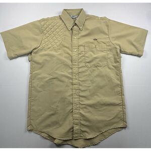 Vintage‎ Tan Shooting Shirt Quilted Pad Duck Embroidery Men Sz Medium